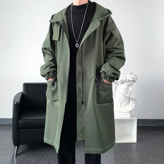 Men's Mid-length Trench Coat In Spring And Autumn