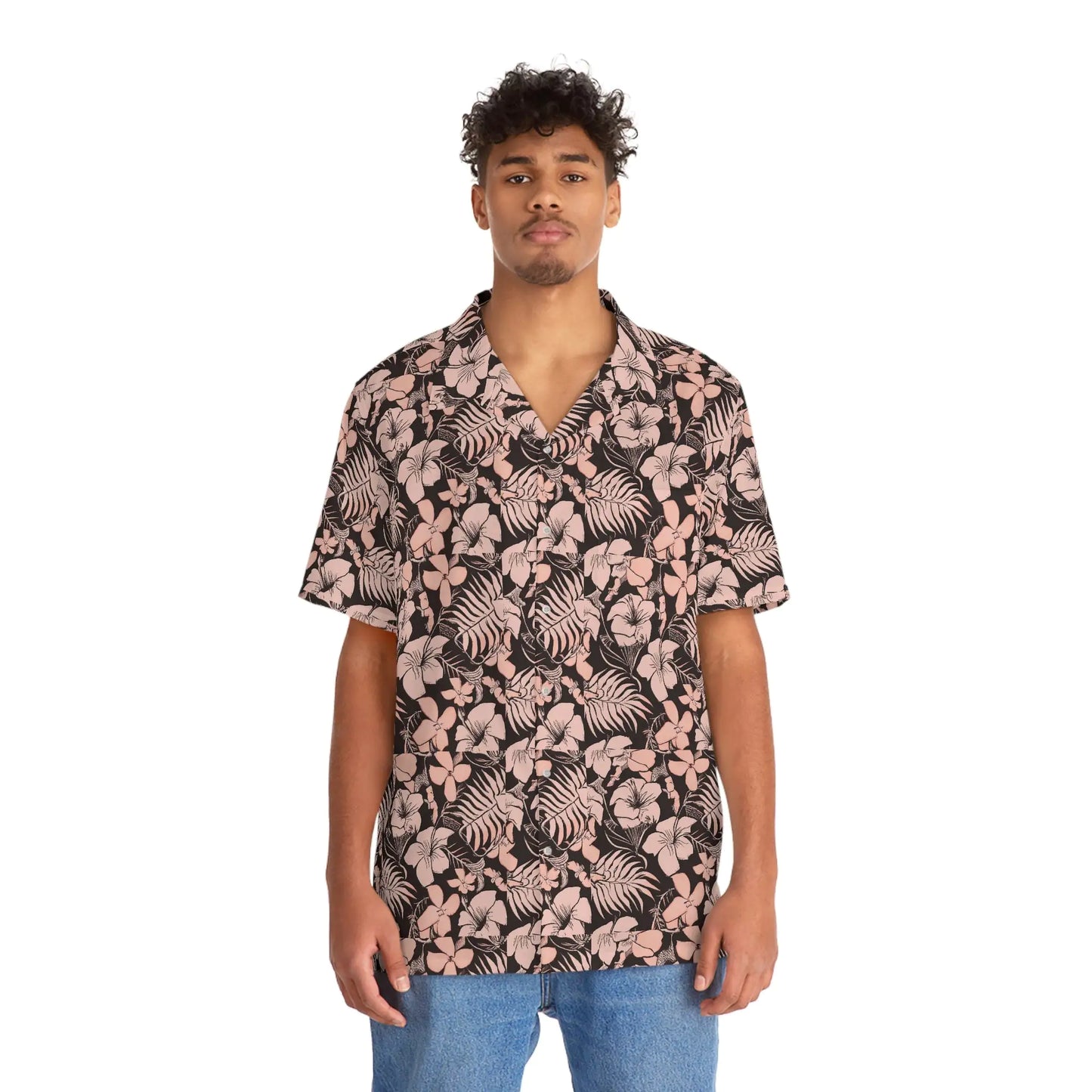 Men's Pink Floral Hawaiian Shirt